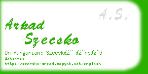 arpad szecsko business card